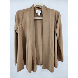 Ann Taylor LOFT Petites Brown Open Front Cardigan Merino Wool‎ Cashmere Blend SP